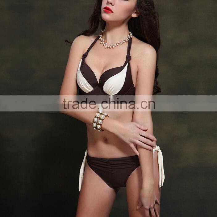 Fujian factory produce white bikini bra set