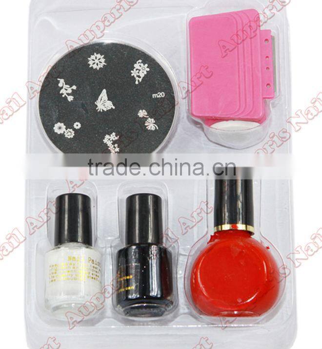 TV HOT Professional Nail Art Stamp Stamping Polish Nail DIY Design Manicure Kit Decoration
