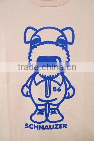 Good Price Products Bros Schnauzer Cotton Printed Short Sleeve Pink Tee