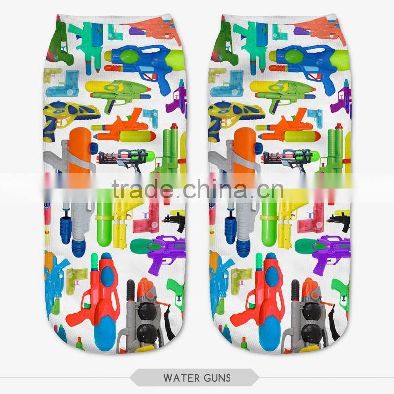 fashion popupar socks high quality 3d digital full print colorful ankle socks sports unisex custom hot sale stretch spandex