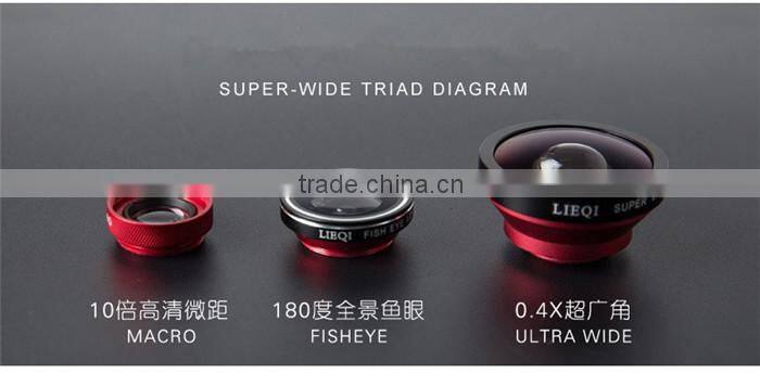 3 in 1 wholesale 180 degree fisheye lens, for iphone camera lens