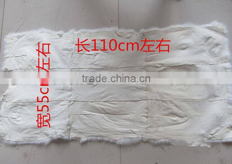 Natural white color factory supply 100% rex rabbit fur plate for garments