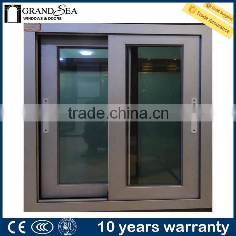Powder coating white interior 3 tracks aluminum sliding window