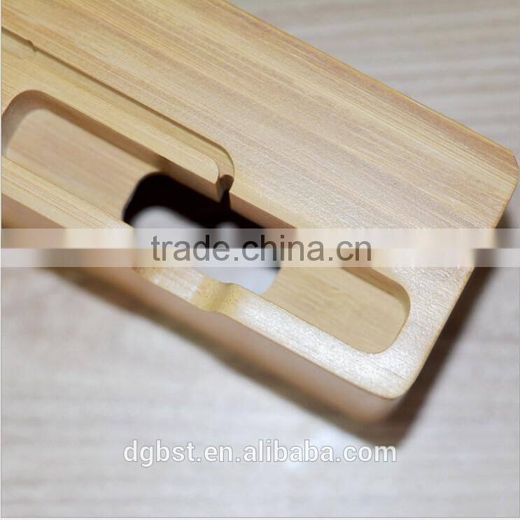 BST Wood Bamboo Charging Dock Station Charger Stand Holder For Apple Watch &for iPhone and other smart