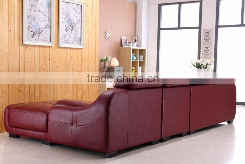 living room leisure setion leather sofa, comfortable sofa