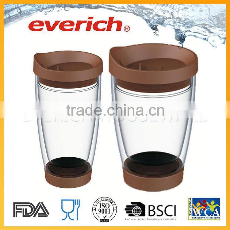 Promotional hot selling best custom cheap double wall glass cup