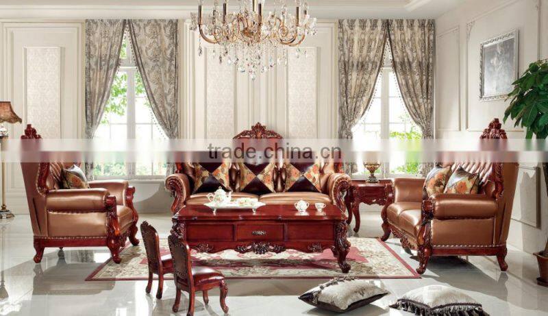 2015 Hot Sale Classic Brown PU Leather 1+2+3 Seater Sofa GZH8862#