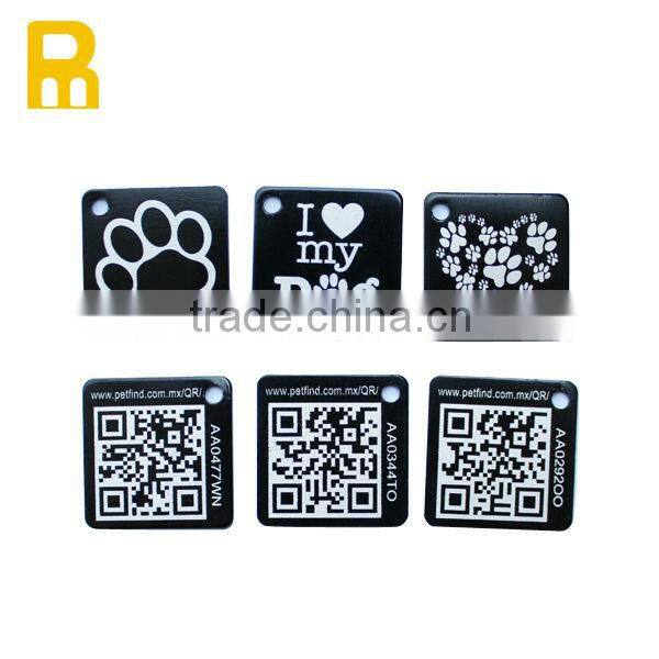 Dog tag type PVC plastic nfc pet id tag
