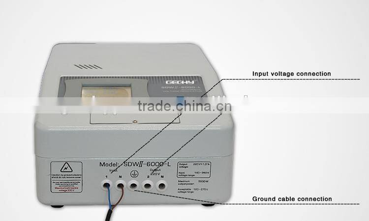SRWII-6000-L single phase wall mounted LCD display relay control type full automatic AC voltage regulator/stabilizer/AVR