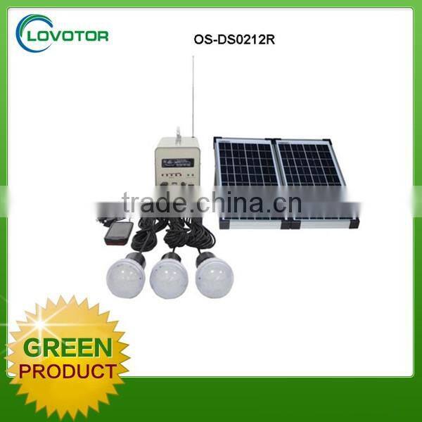 DC Solar home Lighting Kit with Battery 20W 18V mini solar with radio function