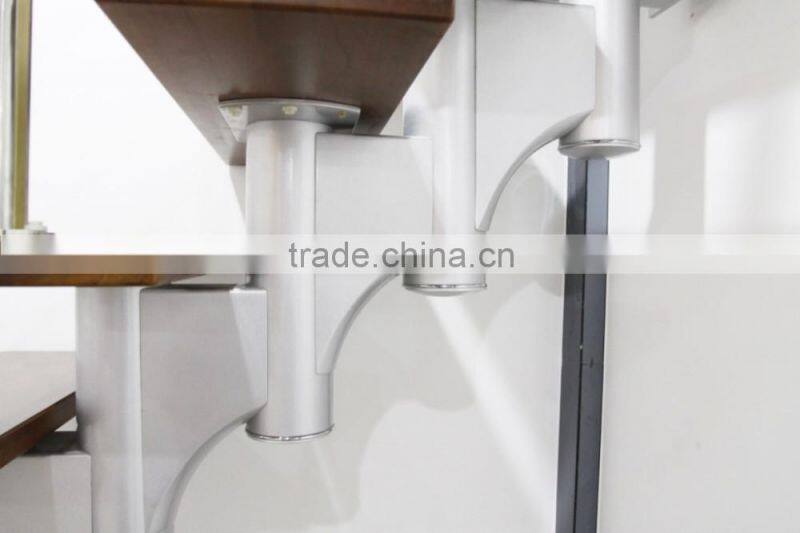 Prefabricated stainless steel wood straight stairs China supplier
