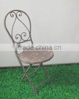 metal and wooden chair