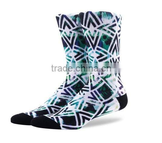 2016 newest design dye sublimation basketball socks