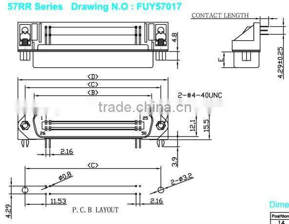 DDK DIP Male Centronic 24 Way Connector Right Angle PCB Mount Plug Type