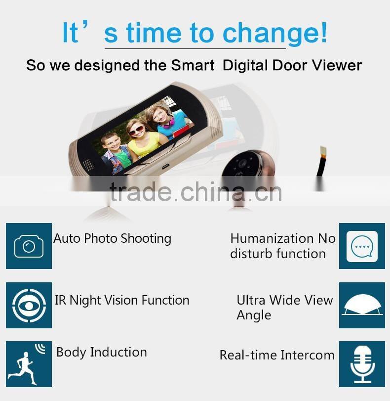 Digital Door Viewer With 4.3 inch LCD Screen Digital Memory Card Door Peephole Viewer Doorbell Security Camera