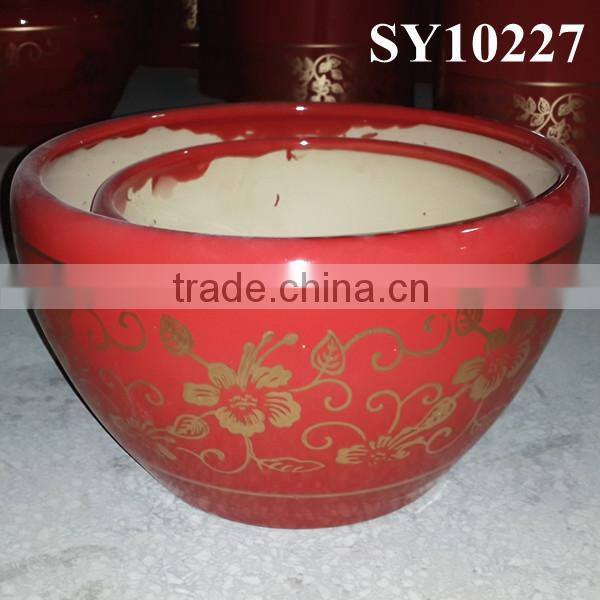 Pot for flower maroon outdoor big porcelain planter pot wholesale