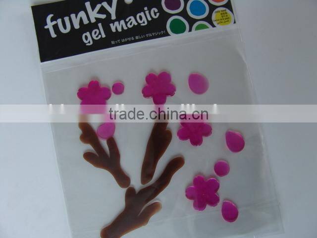 DIY hot sale self adhesive custom gel sticker , jelly gel sticker window sticker glass sticker, Gel Jelly Stickers
