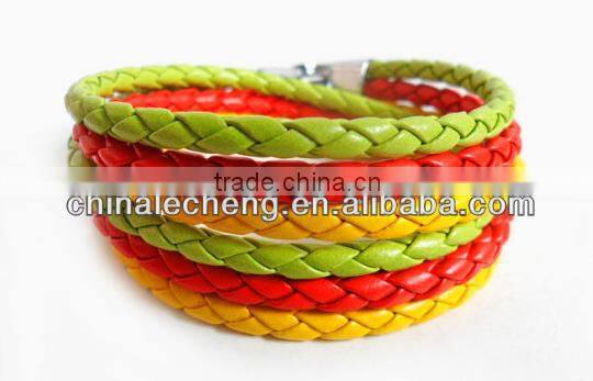 OEM welcome popular round braid PU/genuine leather cords for jewelry making