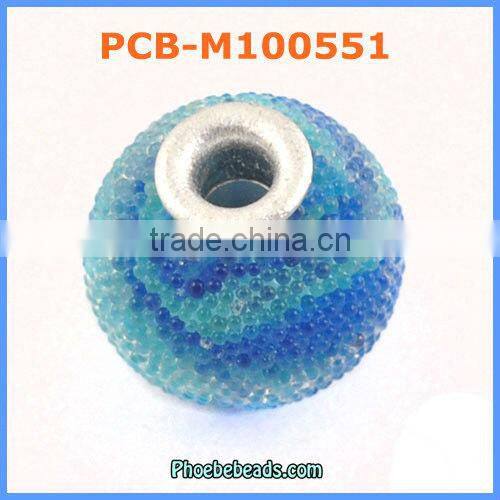 Wholesale Popular Blue Color Round Indonesia Resin Beads PCB-M100551