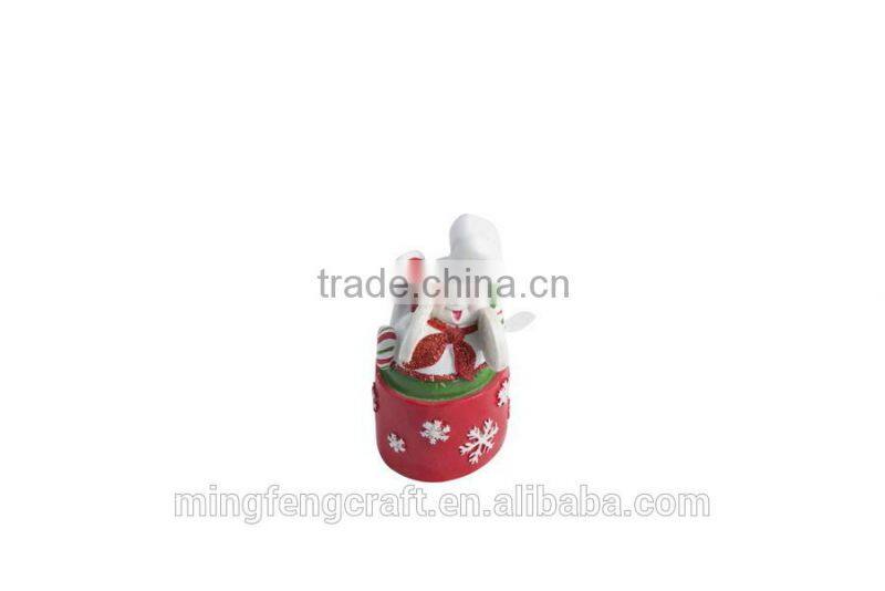 Resin statues decorative Chrismas ornament snowman apple figurines