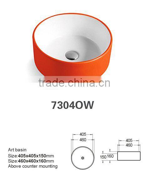 High quality ceramic counter top unique bathroom sink without faucet hole