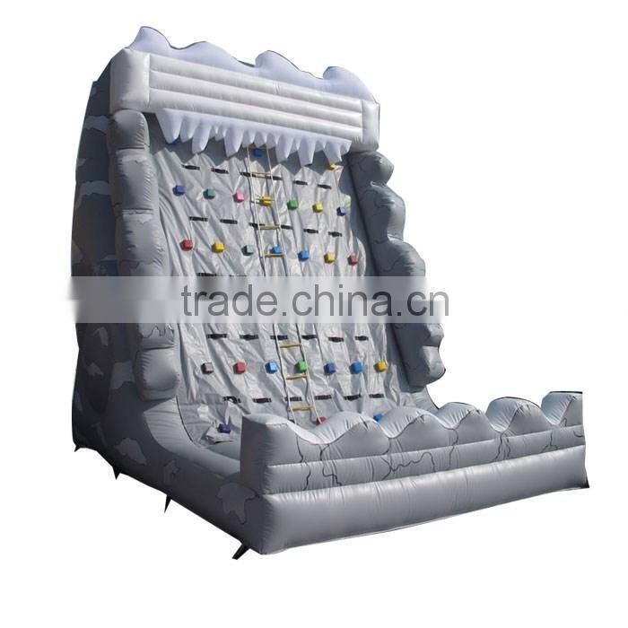 used inflatable indoor rock climbing wall, 0.55mm PVC tarpaulin climbing mountain sport games
