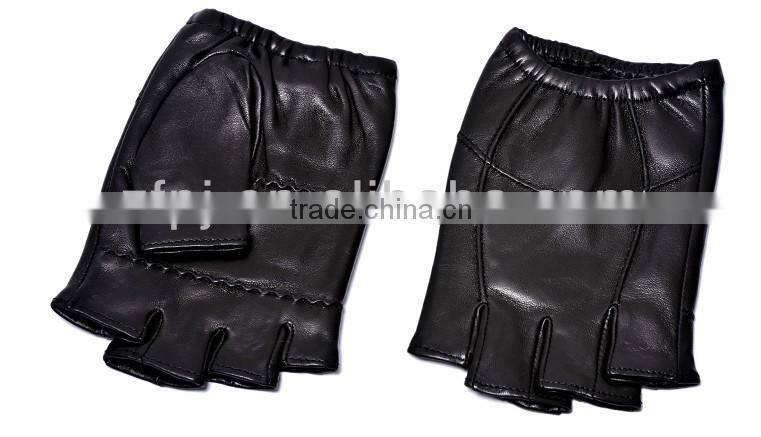fashion driving fingerless leather gloves for men's