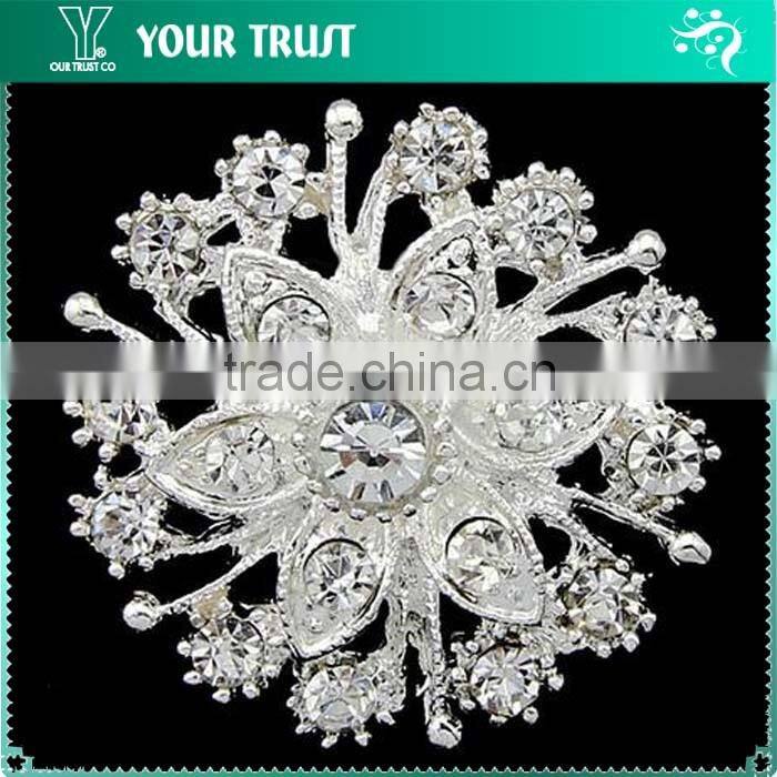 Crystal Purple Rhinesone Gold Metal Wedding Decorative Vintage Brooches