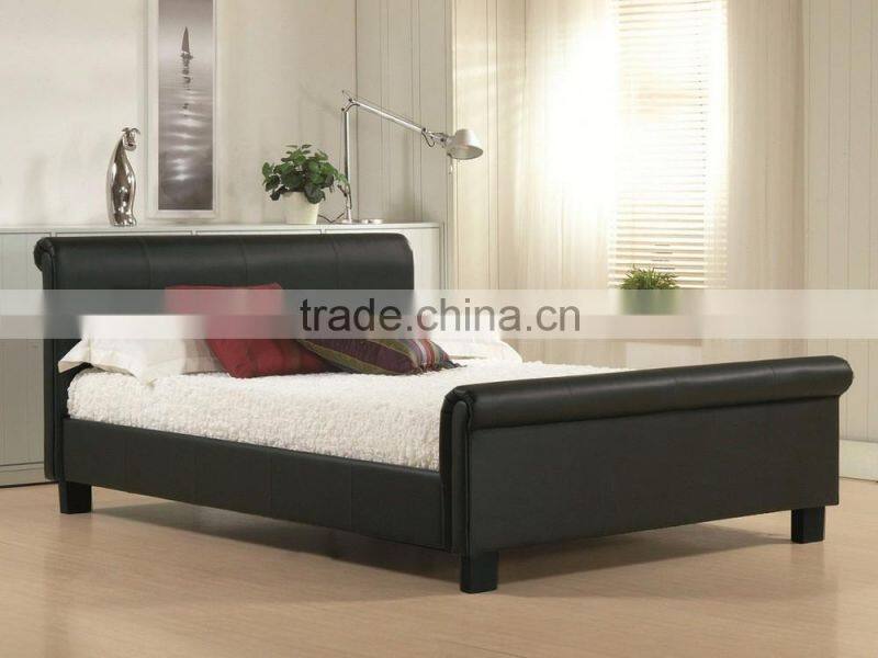 cheap PU beds wholesale size sleigh beds, faux leather sleigh beds, cheap sleigh beds queen size