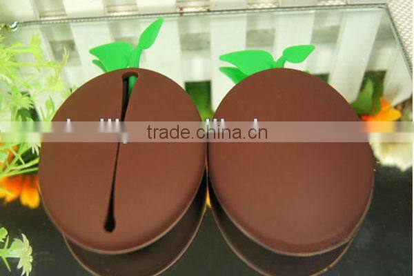 Silicone Custom Coffee Bean Shaped Design Key Chain