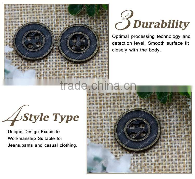 Logo Customized 4 Hole Metal Button for Coat