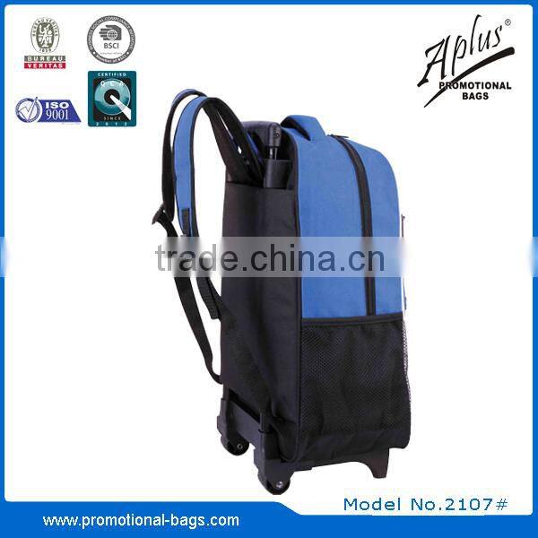 2016 hot sale wheeled business travel trolley school backpack