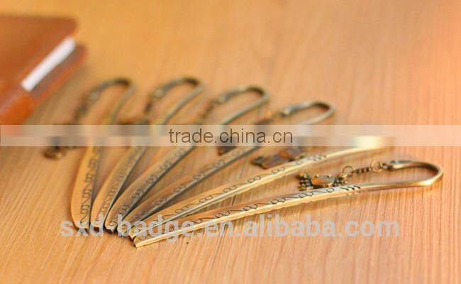 Bright 3D nickel plated cute cartoon bookmarks decoration for readers