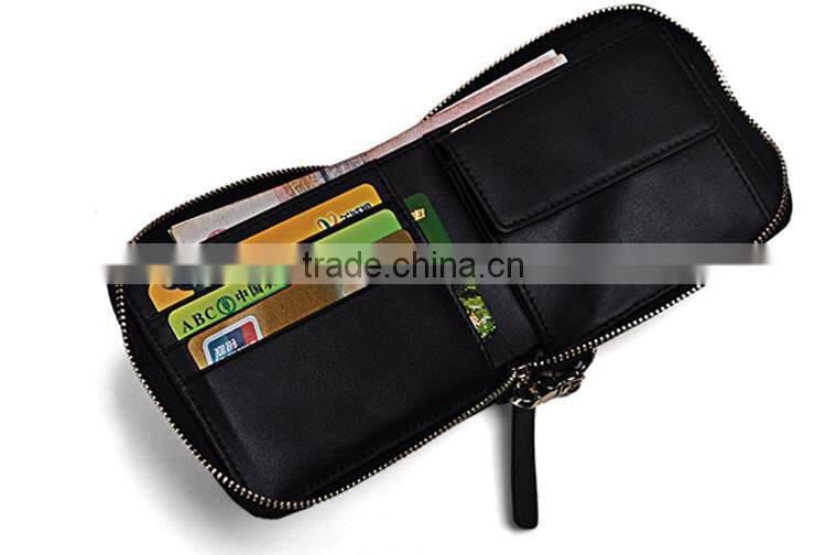 Japanese fancy cat short style cute wallet in black color