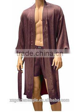 Jacquard Men's Silk Robes Print Sleep Pants Boxers Silk Jacquard Pajama Sets