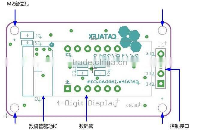4 digital LED display module ,Adjustable brightness module with clock