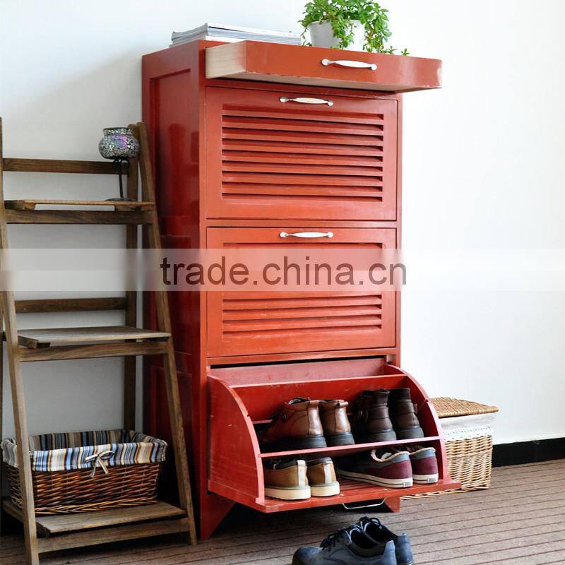 American European rural style new design popular shoes ark with drawer four colors for your choice