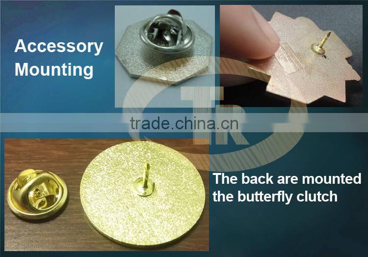 hot sale metal custom lapel pins with butterfly clasp