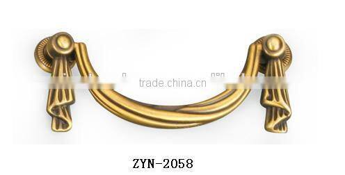 Vintage handle for wardrobe with antique brass