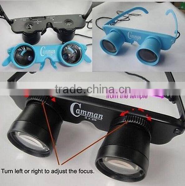 Hot selling 3x28 Magnifier Glasses Style Outdoor Fishing Optics Binoculars