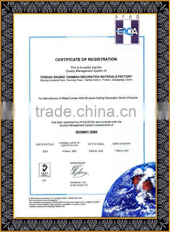 Interior Aluminum gird decorative false ceiling tiles