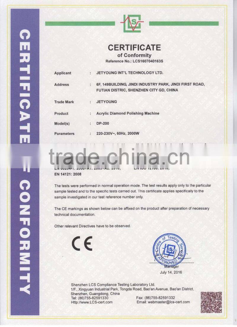 JETYOUNG Acrylic polisher Diamond Edge polishing machine shinny smooth effect