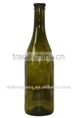 750ml Dark Green Corked Wine Bottle champagne bottle