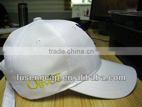 2013 hot sell 100% cotton white fashion 3D embroidery golf cap
