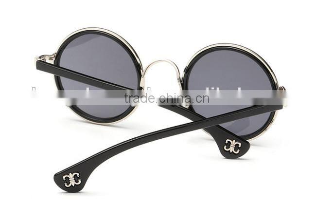 New arrival Colorful lens UV400 round frame metal sunglass