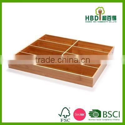 High quality wholesale Wooden Bamboo cutlery tray, flatware tray, flatware organizer