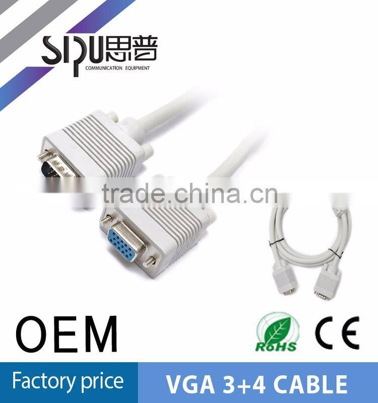 SIPU high speed vga 3+4 cable for computer best price M/M vga cable wholesale cable vga to vga