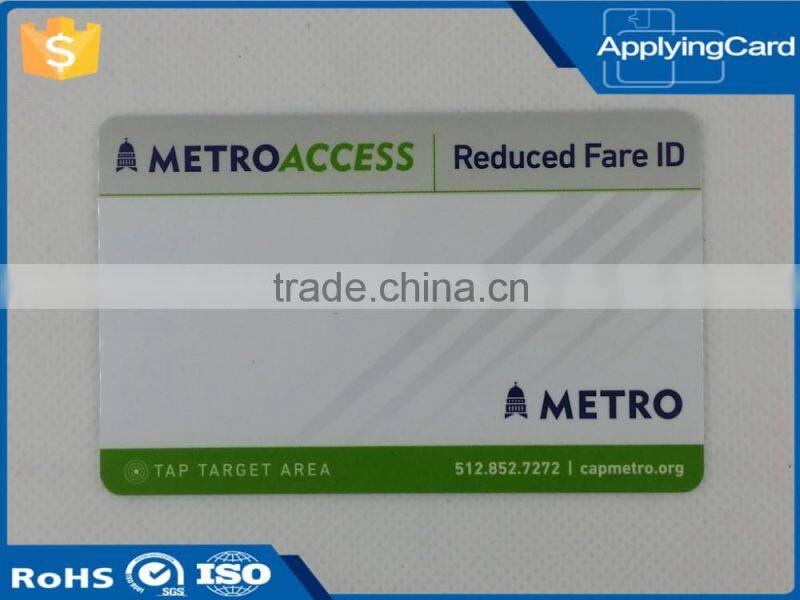 DongGuan Factory Wholesales Inkjet printing plastic pvc rfid card with cheap price for metro card