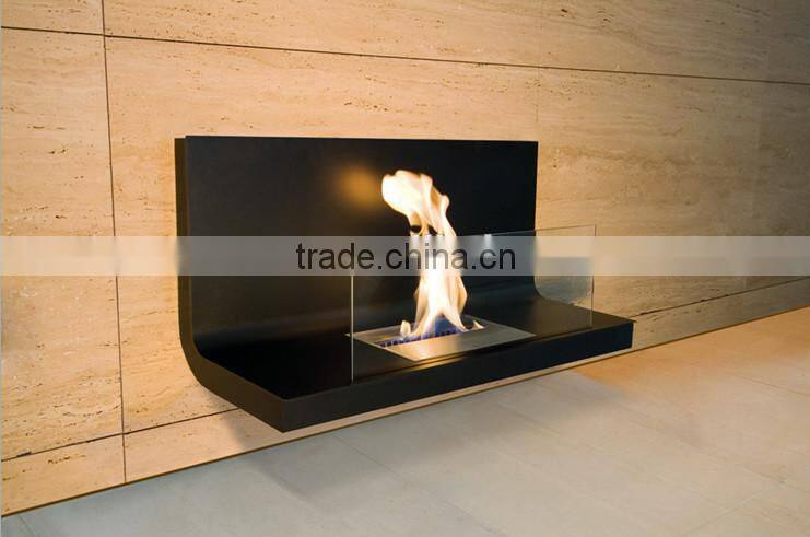 90 Degree Bent Good Quality Stainless Steel bio ethanol wall fireplace real fire