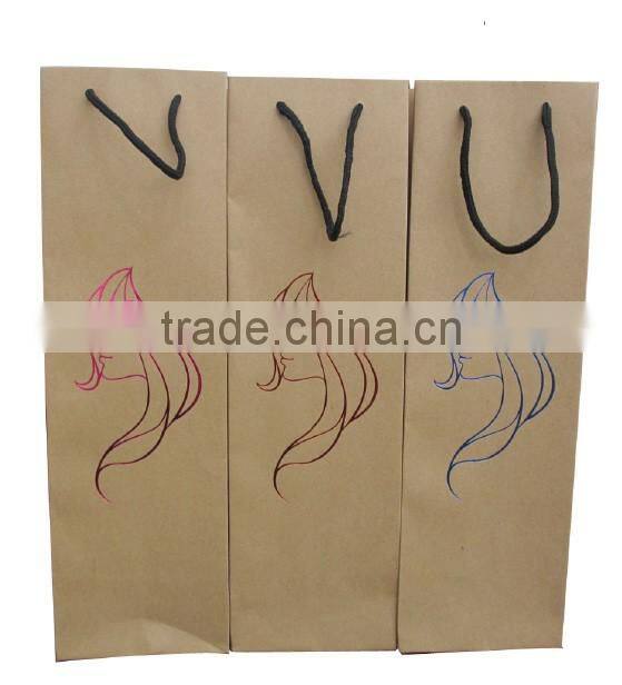 brown kraft wine gift bag with logo
